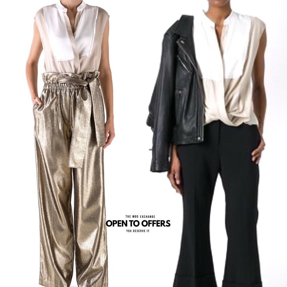 3.1 Phillip Lim Draped Twill Blouse Size 2